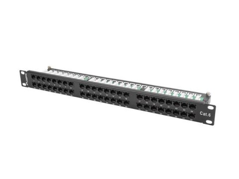 Patch panel Lanberg PPU6-1048-B 48 port 1U kat.6 czarny Patch panel Lanberg PPU6-1048-B 48 port 1U kat.6 czarny