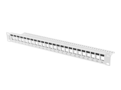 Patch panel pusty Lanberg PPKS-1024-S 24 port 1U 19" do modułów keystone szary Patch panel pusty Lanberg PPKS-1024-S 24 port 1U 19" do modułów keystone szary