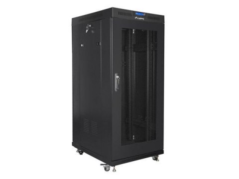 Szafa instalacyjna stojąca 19" 27U 600x800 czarna drzwi perforowane LCD Lanberg (flat pack) Szafa instalacyjna stojąca 19" 27U 600x800 czarna drzwi perforowane LCD Lanberg (flat pack)