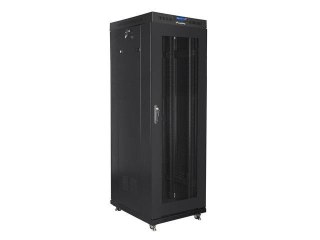 Szafa instalacyjna stojąca 19" 37U 600x800 czarna drzwi perforowane LCD Lanberg (flat pack)
