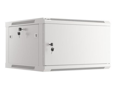 Szafa instalacyjna wisząca 19" 6U 600x600 szara drzwi metalowe Lanberg (flat pack)