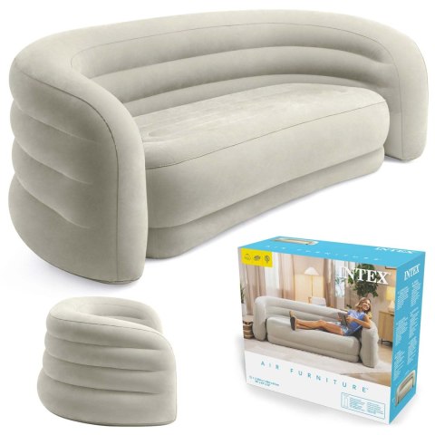 Sofa dmuchana welurowa łóżko materac 229x109x81 cm Intex 66571