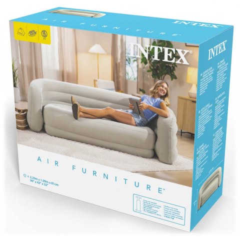 Sofa dmuchana welurowa łóżko materac 229x109x81 cm Intex 66571
