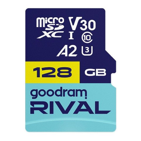 Karta pamięci microSDXC GOODRAM Rival 128GB UHS-I U3 V30 C10 A2 + adapter