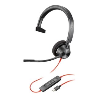 Słuchawka z mikrofonem Poly Blackwire 3310 Monaural USB-C Headset + adapter USB-C/A