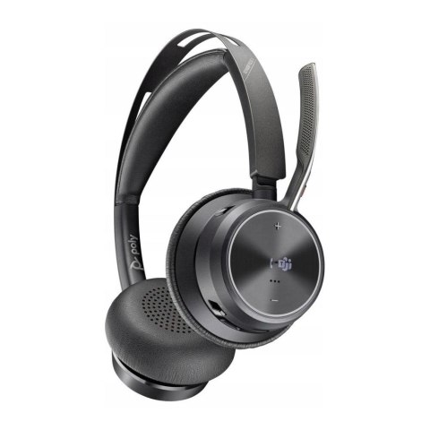 Słuchawki bezprzewodowe z mikrofonem Poly Voyager Focus 2 Microsoft Teams USB-C + adaptery + Charging Stand