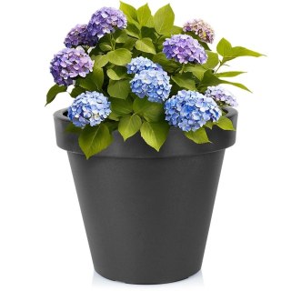 Doniczka ogrodowa plastikowa czarna okrągła 48 cm