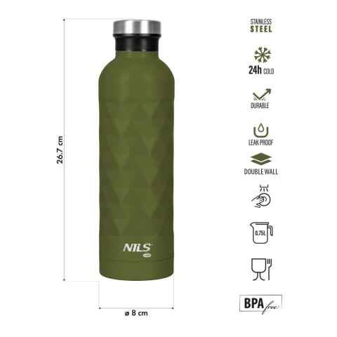 NC3805 BUTELKA TURYSTYCZNA 750ML ZIELONA NILS CAMP