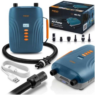 Pompka elektryczna do materaca pontonu SUPa + 6 przejściówek 12V Neo-Sport NS-713