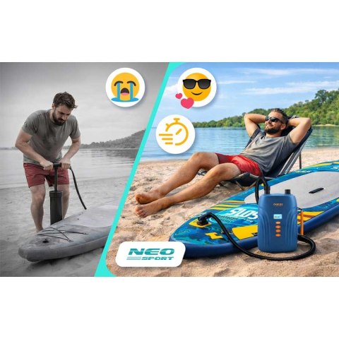 Pompka elektryczna do materaca pontonu SUPa + 6 przejściówek 12V Neo-Sport NS-713