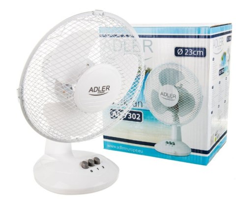 Wentylator wiatrak biurkowy stołowy 23cm oscylacja 56Db 45W Adler AD 7302