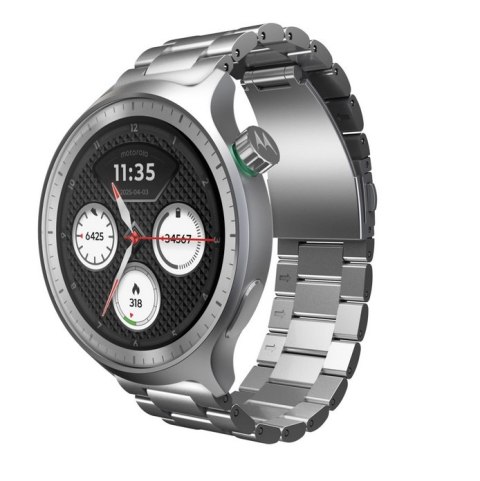 Moto Watch Silver Stainless Steel + Herbal Garden Silicone