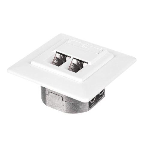 Gniazdo kompletne podtynkowe Netrack 2xRJ45 8p8c STP Cat5e Gniazdo kompletne podtynkowe Netrack 2xRJ45 8p8c STP Cat5e