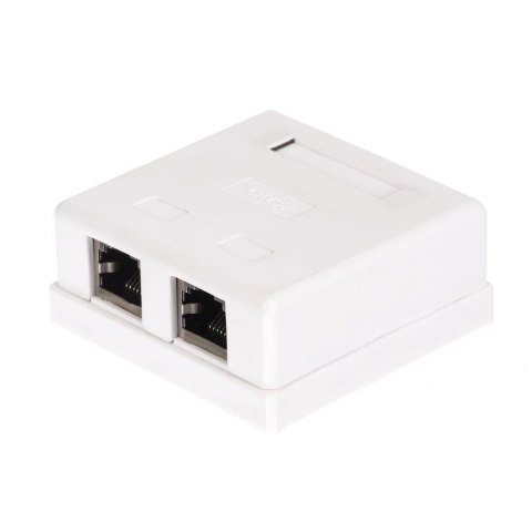 Gniazdo natynkowe kompletne 2xRJ45 8p8c FTP Cat5e LSA Netrack Gniazdo natynkowe kompletne 2xRJ45 8p8c FTP Cat5e LSA Netrack