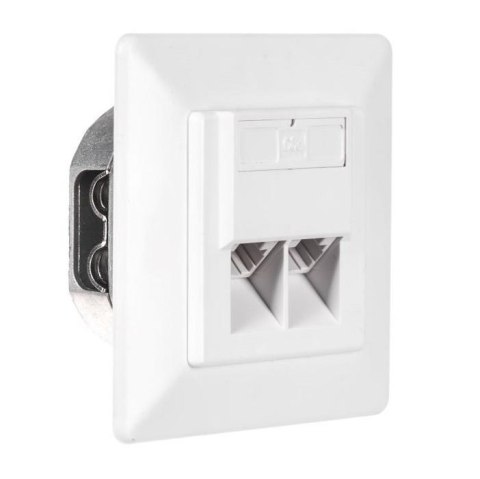 Gniazdo podtynkowe kompletne 2xRJ45 8p8c UTP Cat6 Netrack Gniazdo podtynkowe kompletne 2xRJ45 8p8c UTP Cat6 Netrack
