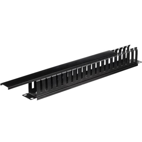 Organizator kabli 19''/1U - czarny z pokrywą Netrack Organizator kabli 19''/1U - czarny z pokrywą Netrack