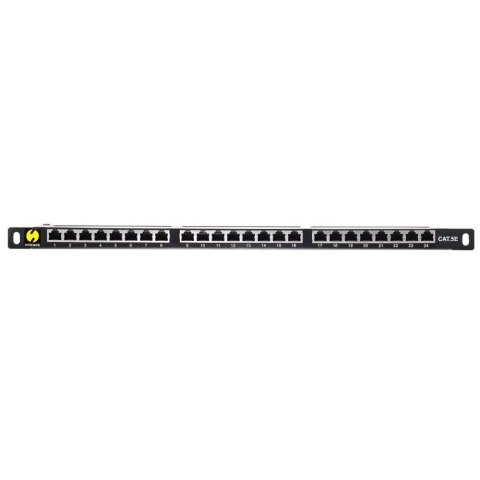 Patch panel 19'' Netrack 24-porty kat. 5e FTP, 0,5U z półką Patch panel 19'' Netrack 24-porty kat. 5e FTP, 0,5U z półką