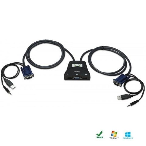 Przełącznik KVM Manhattan 2-portowy USB, Audio Przełącznik KVM Manhattan 2-portowy USB, Audio