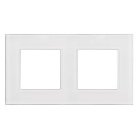 Ramka szklana Maclean MCE729W podwójna, biała, 157x86mm