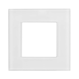 Ramka szklana Maclean MCE730W pojedyncza, biała, 86x86mm
