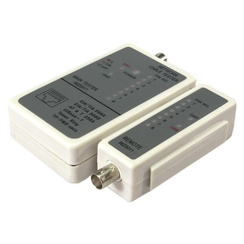 Tester kabli LogiLink WZ0011 do złącz RJ45 i BNC, z jednostką zdalną Tester kabli LogiLink WZ0011 do złącz RJ45 i BNC, z jednostką zdalną