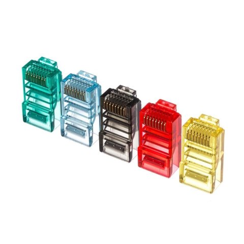 Wtyk RJ45 8p8c UTP linka, kat. 5e (100 szt) Netrack, kolor MIX Wtyk RJ45 8p8c UTP linka, kat. 5e (100 szt) Netrack, kolor MIX