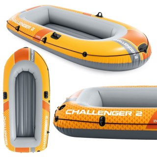 Ponton wędkarski Challenger 2os 200kg 236x114x41 cm pompka wiosła INTEX 66313