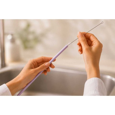 Słomki do kubka berdsten plastikowe wielorazowe zestaw 4 + szczoteczka