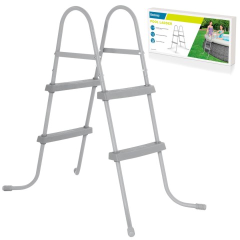 DRABINKA METALOWA DO BASENÓW 84 CM STABILNA DWUSTRONNA SCHODKI BASENOWA