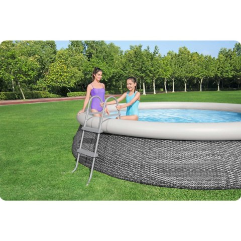DRABINKA METALOWA DO BASENÓW 84 CM STABILNA DWUSTRONNA SCHODKI BASENOWA