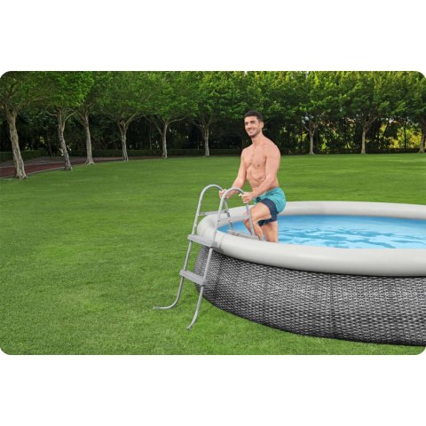 DRABINKA METALOWA DO BASENÓW 84 CM STABILNA DWUSTRONNA SCHODKI BASENOWA