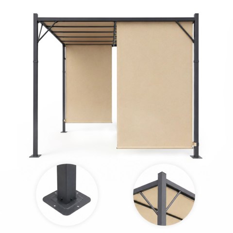 Pergola ogrodowa tarasowa 3x4 m stalowa altana zadaszenie beżowa MultiGarden