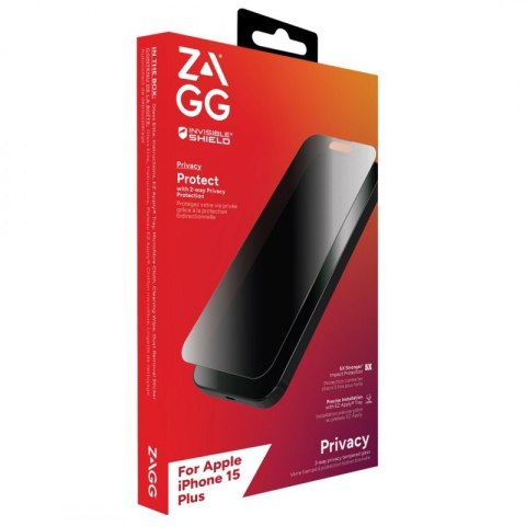 Zagg InvisibleShield Glass Elite Privacy - szkło prywatyzujące do iPhone 15 Plus