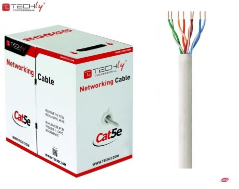 Kabel instalacyjny TechlyPro skrętka Cat5e UTP linka, 305m SOHO CCA Szary Kabel instalacyjny TechlyPro skrętka Cat5e UTP linka, 305m SOHO CCA Szary