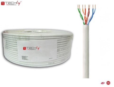 Kabel instalacyjny TechlyPro skrętka Cat6 U/UTP linka 100m, 100% miedź, szary Kabel instalacyjny TechlyPro skrętka Cat6 U/UTP linka 100m, 100% miedź, szary
