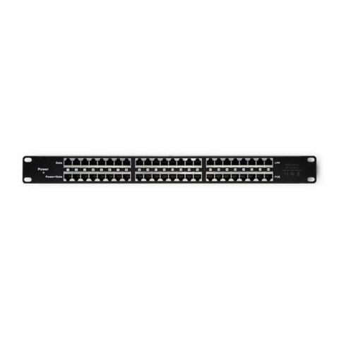 Patch panel RACK QOLTEC 48V | 24 porty | Passive PoE Injector | 1000m | Czarny Patch panel RACK QOLTEC 48V | 24 porty | Passive PoE Injector | 1000m | Czarny