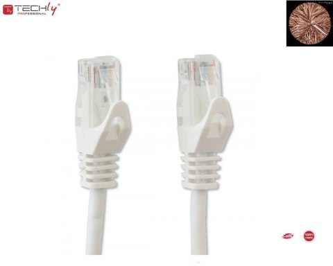 Patchcord 100% miedź TechlyPro Cat.6 U/UTP, 1,5 m, biały Patchcord 100% miedź TechlyPro Cat.6 U/UTP, 1,5 m, biały