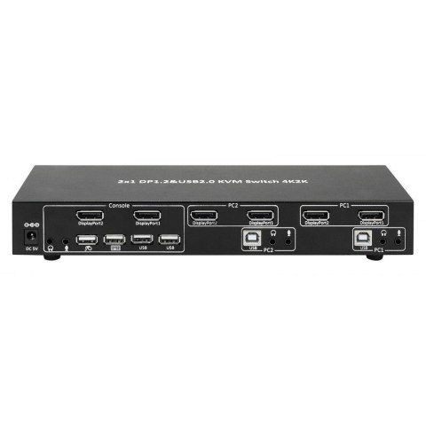 Przełącznik KVM Techly 2-portowy DisplayPort/USB 2x1 Dual Head Video 4K*30Hz Przełącznik KVM Techly 2-portowy DisplayPort/USB 2x1 Dual Head Video 4K*30Hz