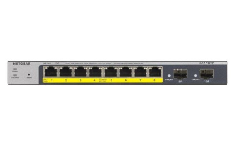 Switch zarządzalny Netgear GS110TP 8x10/100/1000 RJ45 PoE 2xSFP Smart Managed Switch zarządzalny Netgear GS110TP 8x10/100/1000 RJ45 PoE 2xSFP Smart Managed