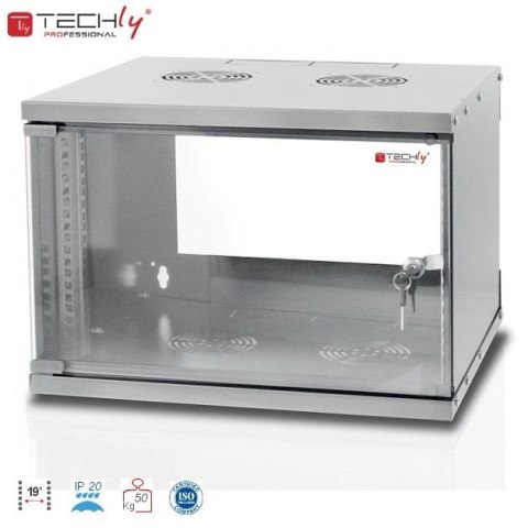 Szafa wisząca TechlyPro ECO 19" 6U/450 zmontowana, szara Szafa wisząca TechlyPro ECO 19" 6U/450 zmontowana, szara