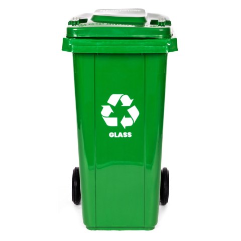 Kosz na smieci 240L duży kubeł śmietnik gumowe koła - żółty plastik