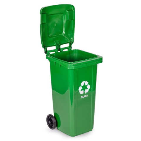 Kosz na smieci 240L duży kubeł śmietnik gumowe koła - żółty plastik