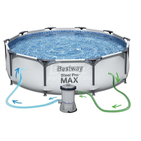 BASEN STELAŻOWY Bestway 305X76 dozownik chemia ogrodowy ZESTAW SteelPro Max
