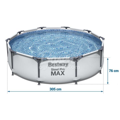 BASEN STELAŻOWY Bestway 305X76 dozownik chemia ogrodowy ZESTAW SteelPro Max