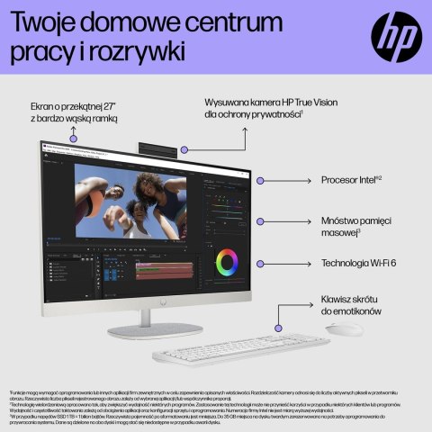 HP AiO 27-cr0224nw i5-1335U 27.0"FHD IPS 300nits AG 16GB DDR4 3200 SSD512 Iris Xe Graphics LAN Cam1080p+IR NoOS Shell White Shel