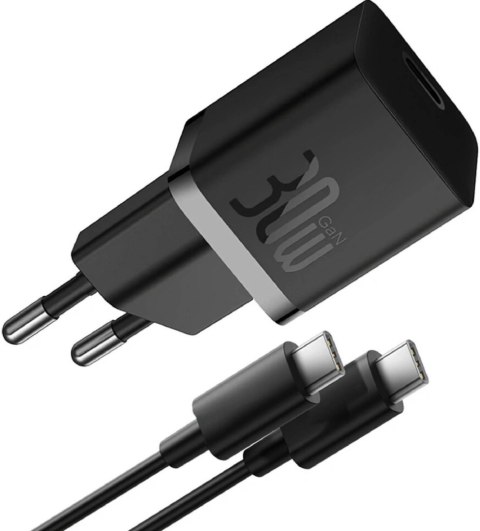 Ładowarka sieciowa Baseus GaN 5 Fast Charger Mini P10110902113-00 30 W USB-C PD 3.0 QC 3.0 + kabel