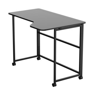 Biurko składane Maclean MC-1250 L/B, czarne, mobilne, 100x65cm, max. 50kg