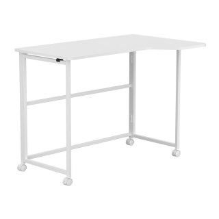 Biurko składane Maclean MC-1250 L/W, białe, mobilne, 100x65cm, max. 50kg