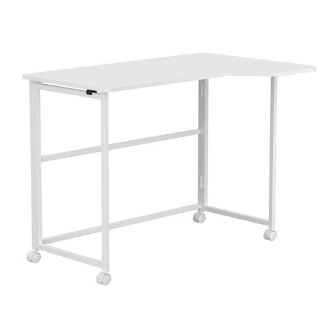 Biurko składane Maclean MC-1250 L/W, białe, mobilne, 100x65cm, max. 50kg