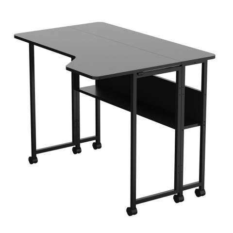 Biurko składane Maclean MC-126 L/B, czarne, mobilne 100x73cm, max. 50kg